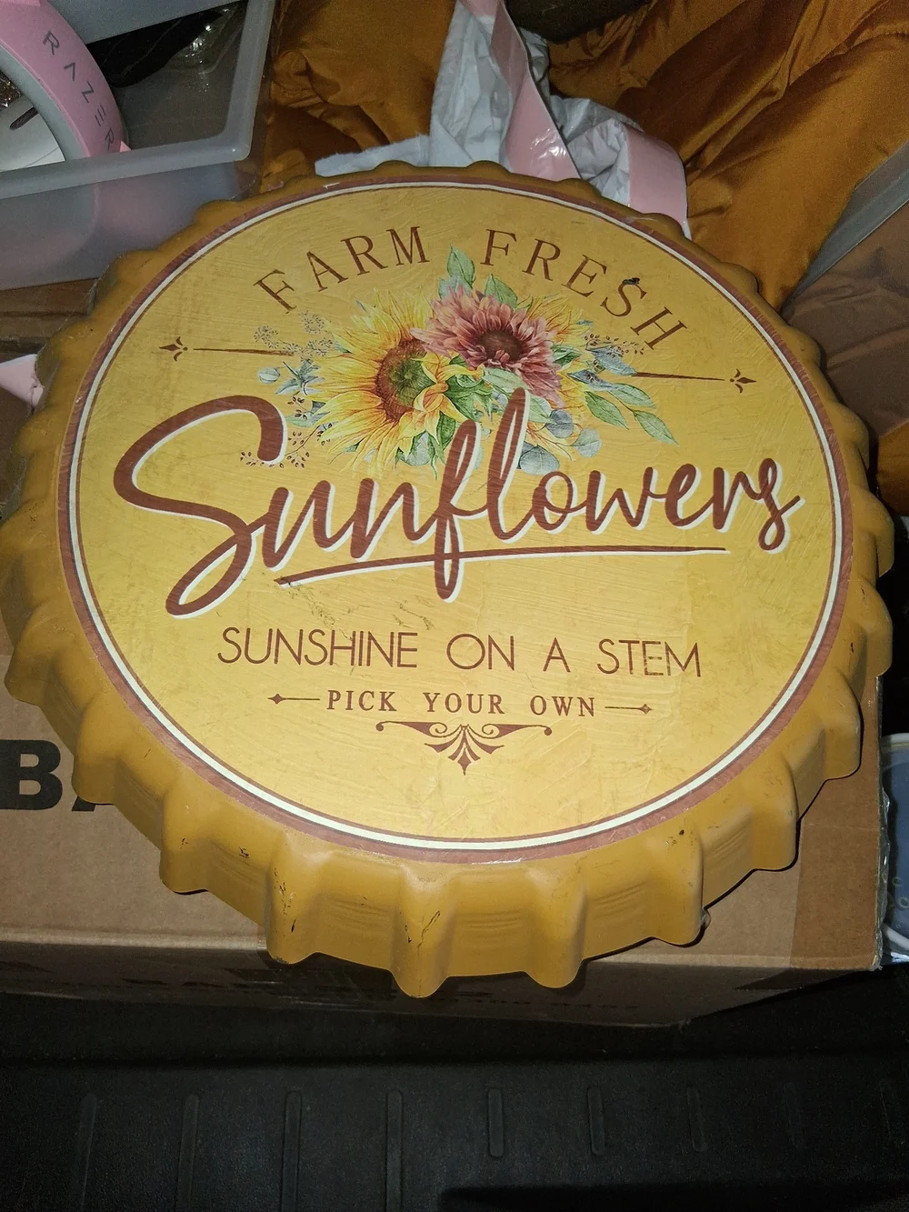Razer Sunflowers Wall Accent in Yellow and Green
